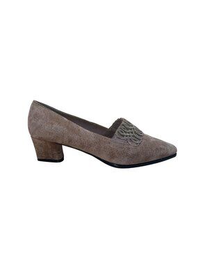 Mootsies Tootsies Women’s Brown Suede Leather Block Heel Slip-On Shoes 8.5M